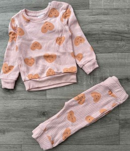 Костюм Woops «Сердечки» персиковый, девочка 6-9-12-18 месяцев