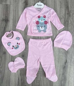 Комплект Findik «Звірята» рожевий, дівчинка 3 місяці