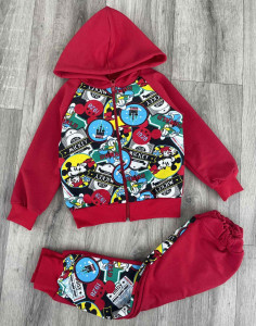 Костюм «Наліпки» червоний, хлопчик 1-2-3-4 роки