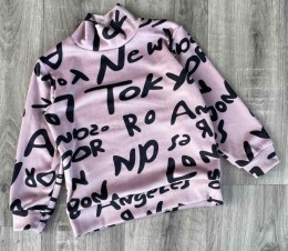 Водолазка «Написи» пудра, дівчинка 2-3-4-5 років