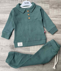 Костюм Murat «Пуговки» зелёный, мальчик 3-6-9-12 месяцев