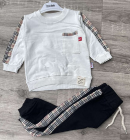 Костюм Murat «Клеточка» молочный, мальчик 9-12-18-24 месяцев