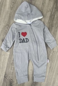 Человечек Murat «I ❤️ dad» серый, унисекс 3-6-9-12 месяцев