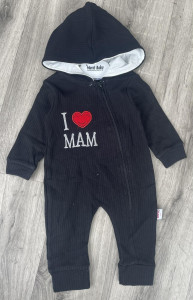 Человечек Murat «I ❤️ mam» чёрный, унисекс 3-6-9-12 месяцев