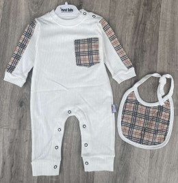 Чоловічок Murat «Клітинка» молочний, хлопчик 3-6-9-12 місяців