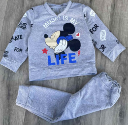 Костюм "Music is my life" сірий, хлопчик 2-3-4-5 років