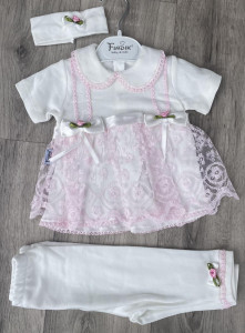 Комплект Findik «Трояндочки» рожевий, дівчинка 3-6 місяців