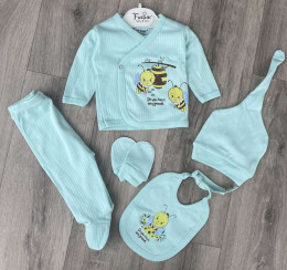 Комплект Findik «Бджілки» бірюзовий, унісекс 3-6 місяців