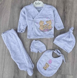 Комплект Findik «Ведмедики» сірий, унісекс 3-6 місяців