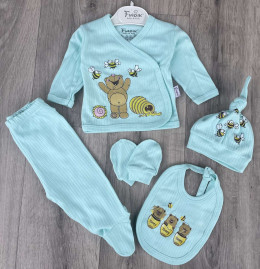 Комплект Findik «Ведмедик» бірюзовий, унісекс 3-6 місяців