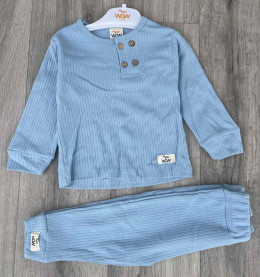 Костюм Wow «Пуговки» голубой, мальчик 9-12-18-24 месяцев