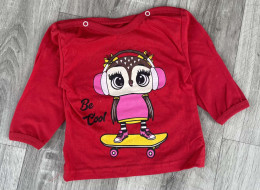 Реглан «Совушка» червоний, дівчинка 6-9-12-18 місяців