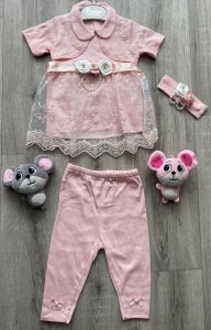 Комплект Findik «Розочки» персиковый, девочка 3-6 месяцев