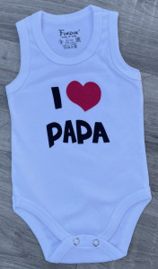 Боді Findik «I ❤️ Papa» білий, унісекс 3-6-9-12-18 місяців