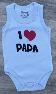 Боді Findik «I ❤️ Papa» блакитний, хлопчик 3-6-9-12-18 місяців