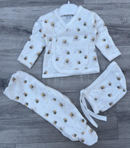 Комплект Findik «Бджілки» молочний, унісекс 3-6 місяців