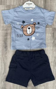 Костюм Partner «Bear» блідо-синій, хлопчик 9-12-18-24 місяців