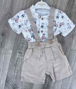 Костюм Partner «Животные» бежевый, мальчик 9-12-18-24 месяцев