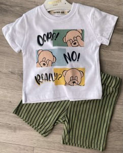 Костюм Partner «Oops!» зелёный, мальчик 9-12-18-24 месяцев