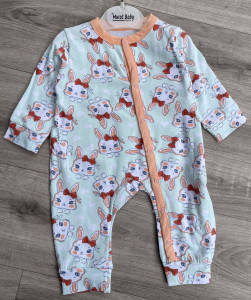 Чоловічок Murat Baby «Зайчики» бірюзовий, дівчинка 3-6-9-12 місяців