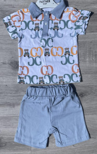 Костюм Partner «Ведмедики» блакитний, хлопчик 9-12-18-24 місяців