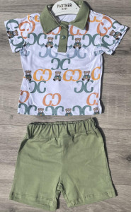 Костюм Partner «Ведмедики» оливковий, хлопчик 9-12-18-24 місяців