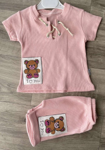 Костюм Minitix «Ведмедик» персиковий, дівчинка 9-12-18-24 місяців