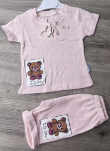 Костюм Minitix «Ведмедик» пудра, дівчинка 9-12-18-24 місяців