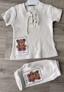 Костюм Minitix «Ведмедик» молочний, дівчинка 9-12-18-24 місяців