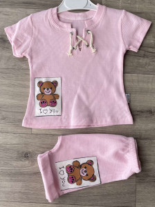 Костюм Minitix «Ведмедик» рожевий, дівчинка 9-12-18-24 місяців