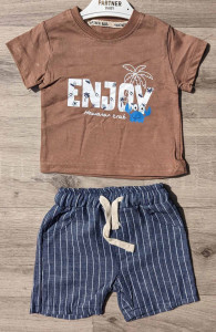 Костюм Partner «Enjoy» коричневий, хлопчик 9-12-18-24 місяців
