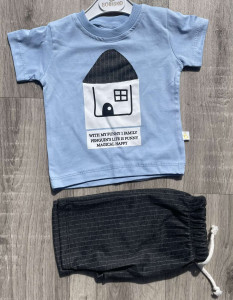 Костюм Bobisko "Будиночок" блакитний, хлопчик 9-12-18-24 місяців