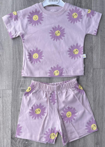 Костюм Bobisko "Квіточки" бузковий, дівчинка 9-12-18-24 місяців