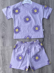 Костюм Bobisko "Квіточки" лавандовий, дівчинка 9-12-18-24 місяців