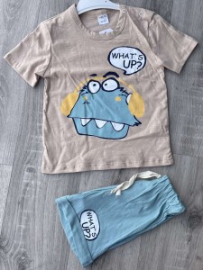 Костюм Woops "What's up?" бежевий, хлопчик 9-12-18-24 місяців