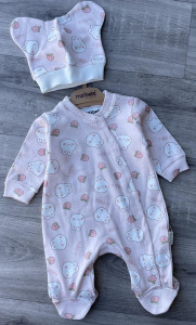 Чоловічок Maibella "Rabbit" персиковий, дівчинка 0-3-6-9 місяців