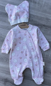 Чоловічок Maibella "Rabbit" рожевий, дівчинка 0-3-6-9 місяців