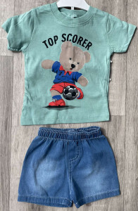 Костюм Minitini Baby «Top Scorer» зелёный, мальчик 1-2-3-4 года