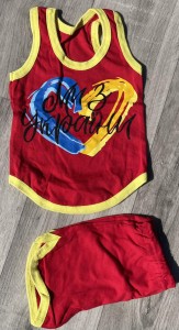 Костюм "Ми з України" червоний, дівчинка 9-12-24 місяців