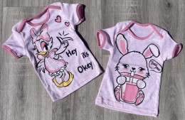 Футболка "Мультфільми" рожева, дівчинка 3-6-9-12 місяців