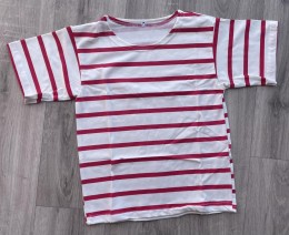 Футболка «Полосочка» красный, девочка 6-7-8-9 лет