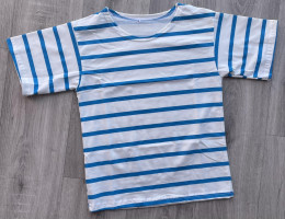 Футболка «Смужка» синій, хлопчик 6-7-8-9 років