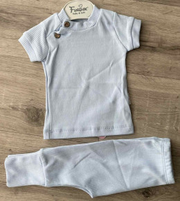 Костюм Findik «Пуговки» голубой, мальчик 3-6-9-12 месяцев