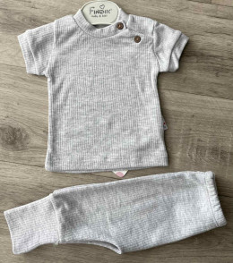 Костюм Findik «Пуговки» серый, мальчик 3-6-9-12 месяцев