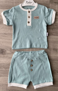 Костюм Findik «Пуговки» мятный, мальчик 6-9-12-18 месяцев