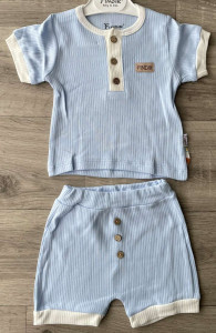 Костюм Findik «Пуговки» голубой, мальчик 6-9-12-18 месяцев