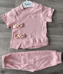 Костюм Findik «Бантики» персиковый, девочка 6-9-12-18 месяцев
