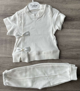 Костюм Findik «Бантики» молочный, девочка 6-9-12-18 месяцев
