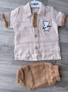 Костюм Gulsen «Cute Bear» бежевый, мальчик 6-9-12-18 месяцев