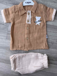 Костюм Gulsen «Cute Bear» карамельный, мальчик 6-9-12-18 месяцев